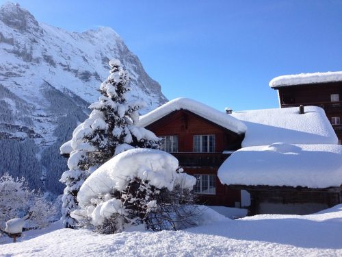 Snowy Hut Snow Mountains Mountain Hut Wintry